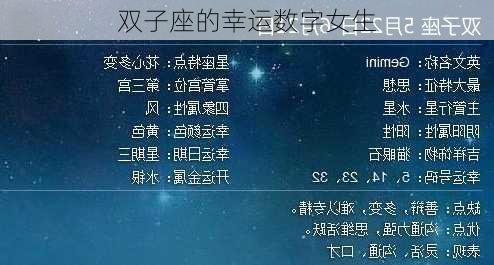 双子座的幸运数字女生-第3张图片-滋味星座网