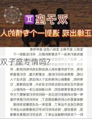 双子座专情吗?-第3张图片-滋味星座网