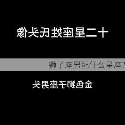 狮子座男配什么星座?-第2张图片-滋味星座网