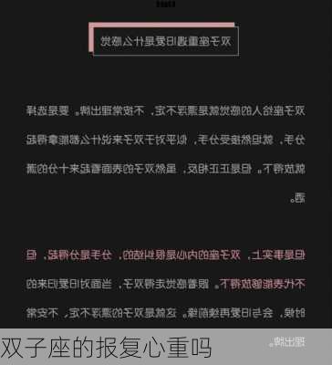 双子座的报复心重吗-第3张图片-滋味星座网