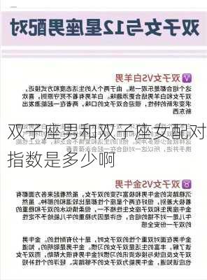 双子座男和双子座女配对指数是多少啊-第2张图片-滋味星座网