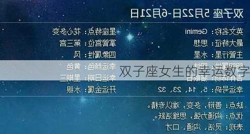 双子座女生的幸运数字-第2张图片-滋味星座网