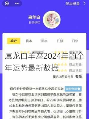 属龙白羊座2024年的全年运势最新数据-第3张图片-滋味星座网