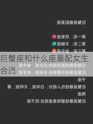 巨蟹座和什么座最配女生合适-第1张图片-滋味星座网