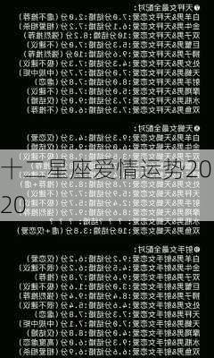 十二星座爱情运势2020