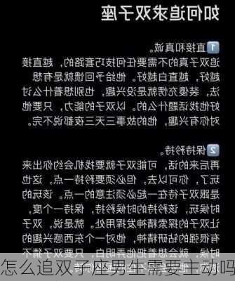 怎么追双子座男生需要主动吗-第2张图片-滋味星座网