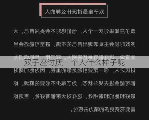 双子座讨厌一个人什么样子呢