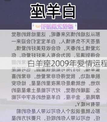 白羊座2009年爱情运程-第2张图片-滋味星座网