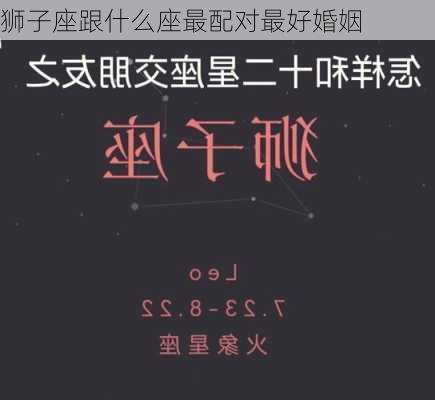 狮子座跟什么座最配对最好婚姻-第2张图片-滋味星座网