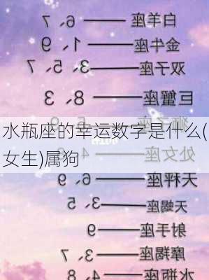 水瓶座的幸运数字是什么(女生)属狗