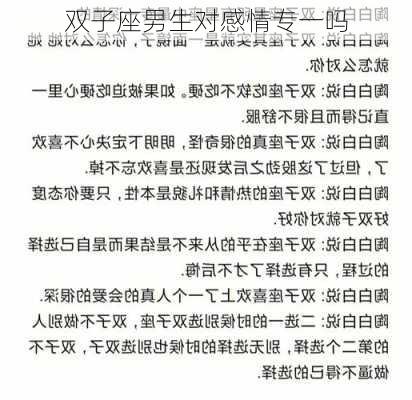 双子座男生对感情专一吗-第2张图片-滋味星座网