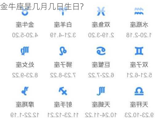 金牛座是几月几日生日?