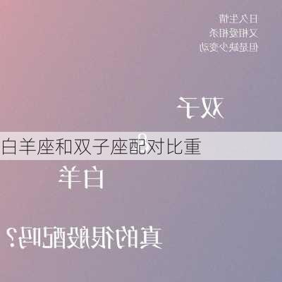 白羊座和双子座配对比重-第1张图片-滋味星座网