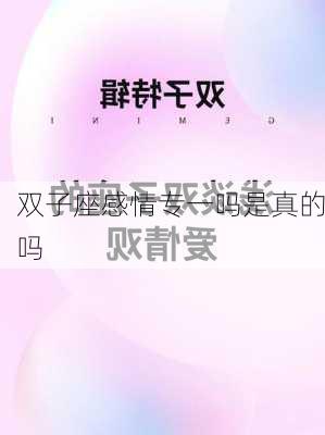 双子座感情专一吗是真的吗-第2张图片-滋味星座网