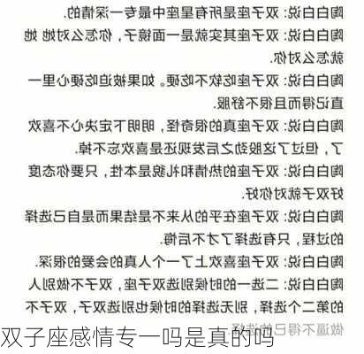 双子座感情专一吗是真的吗-第1张图片-滋味星座网