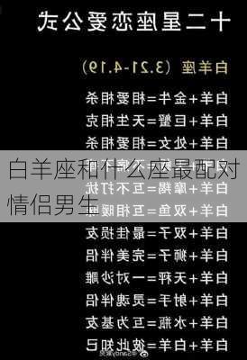 白羊座和什么座最配对情侣男生-第3张图片-滋味星座网