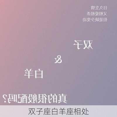 双子座白羊座相处-第1张图片-滋味星座网