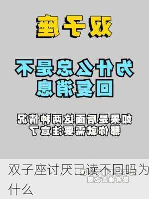 双子座讨厌已读不回吗为什么