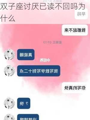 双子座讨厌已读不回吗为什么-第3张图片-滋味星座网