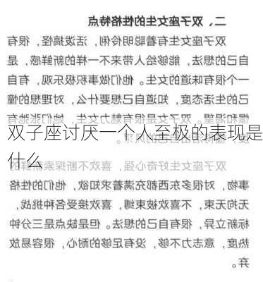 双子座讨厌一个人至极的表现是什么-第3张图片-滋味星座网