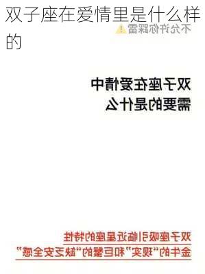 双子座在爱情里是什么样的-第3张图片-滋味星座网