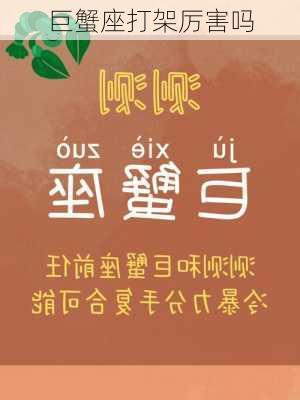 巨蟹座打架厉害吗-第3张图片-滋味星座网