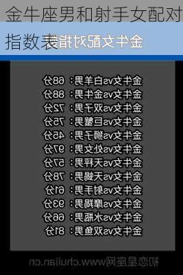 金牛座男和射手女配对指数表-第2张图片-滋味星座网