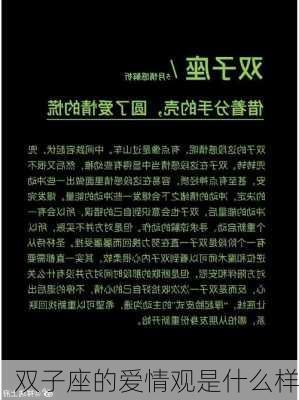 双子座的爱情观是什么样-第1张图片-滋味星座网