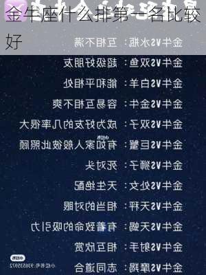 金牛座什么排第一名比较好-第3张图片-滋味星座网