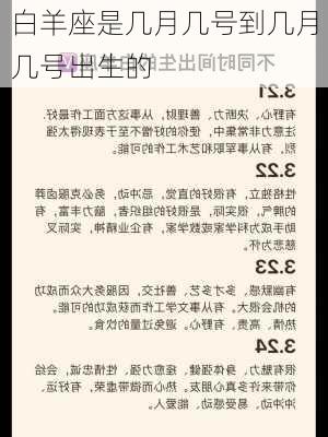 白羊座是几月几号到几月几号出生的