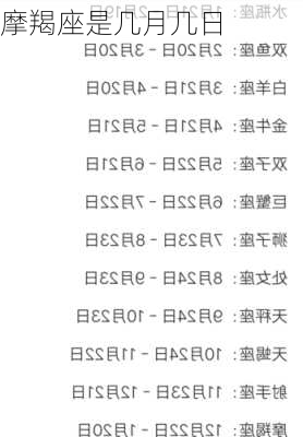 摩羯座是几月几日-第1张图片-滋味星座网