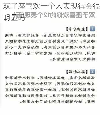 双子座喜欢一个人表现得会很明显吗