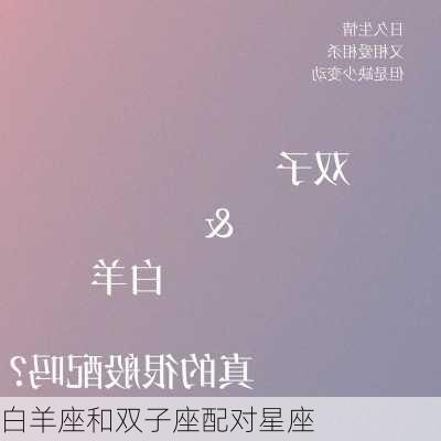 白羊座和双子座配对星座-第2张图片-滋味星座网