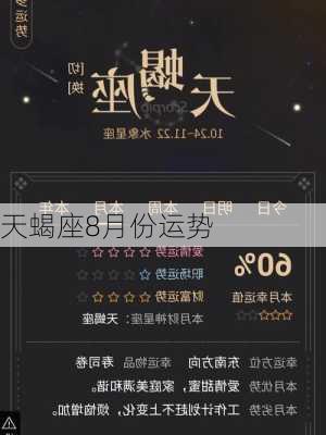 天蝎座8月份运势-第3张图片-滋味星座网