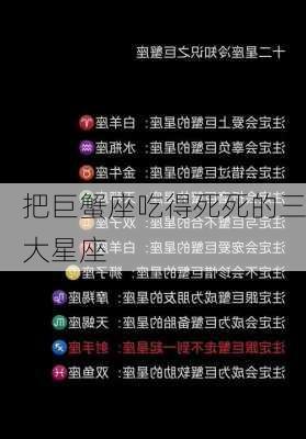 把巨蟹座吃得死死的三大星座-第1张图片-滋味星座网