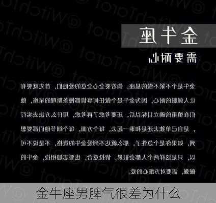 金牛座男脾气很差为什么-第3张图片-滋味星座网