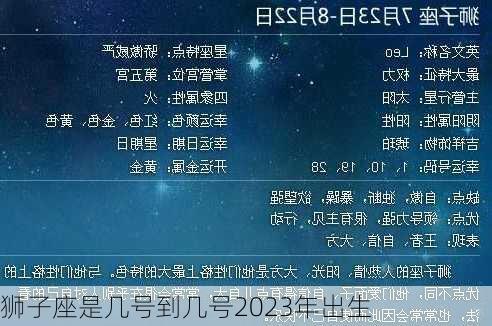 狮子座是几号到几号2023年出生-第3张图片-滋味星座网