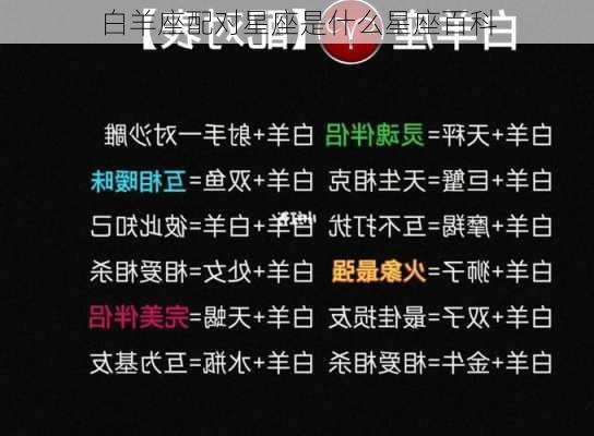 白羊座配对星座是什么星座百科-第2张图片-滋味星座网