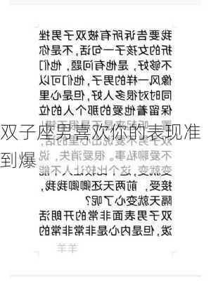 双子座男喜欢你的表现准到爆-第3张图片-滋味星座网