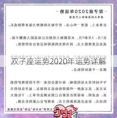 双子座运势2020年运势详解-第1张图片-滋味星座网