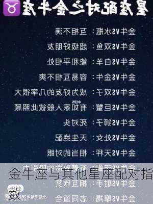 金牛座与其他星座配对指数-第2张图片-滋味星座网