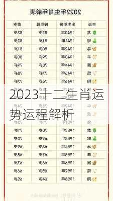 2023十二生肖运势运程解析