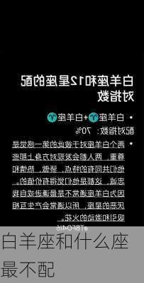 白羊座和什么座最不配