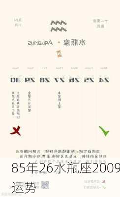 85年26水瓶座2009运势-第3张图片-滋味星座网