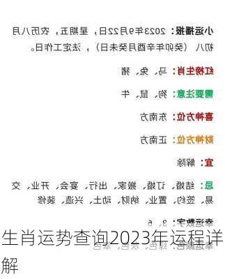 生肖运势查询2023年运程详解