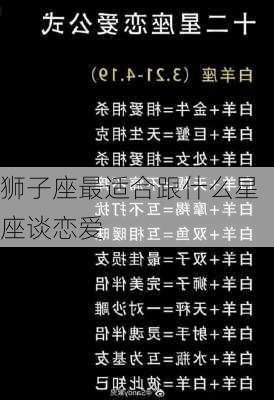 狮子座最适合跟什么星座谈恋爱-第3张图片-滋味星座网