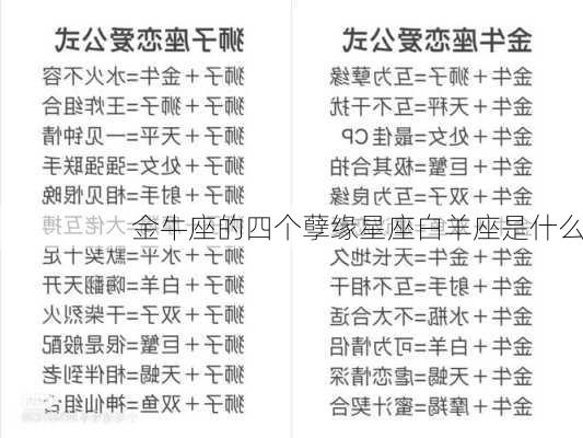 金牛座的四个孽缘星座白羊座是什么-第3张图片-滋味星座网