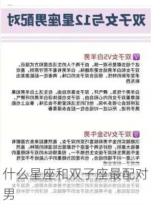 什么星座和双子座最配对男-第2张图片-滋味星座网