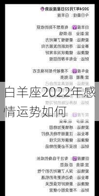 白羊座2022年感情运势如何