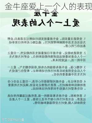 金牛座爱上一个人的表现